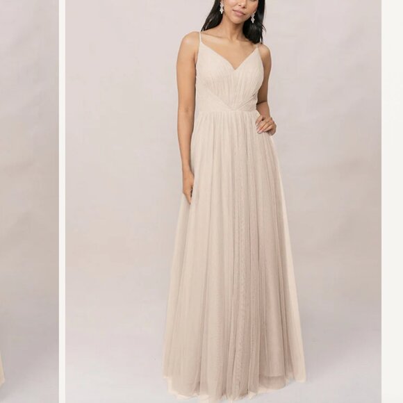 Revelry Penelope Tulle Dress in Champagne - Picture 1 of 6